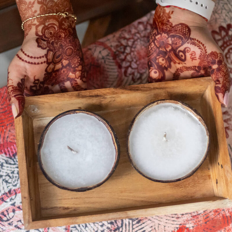 Coconut Candle with Tray